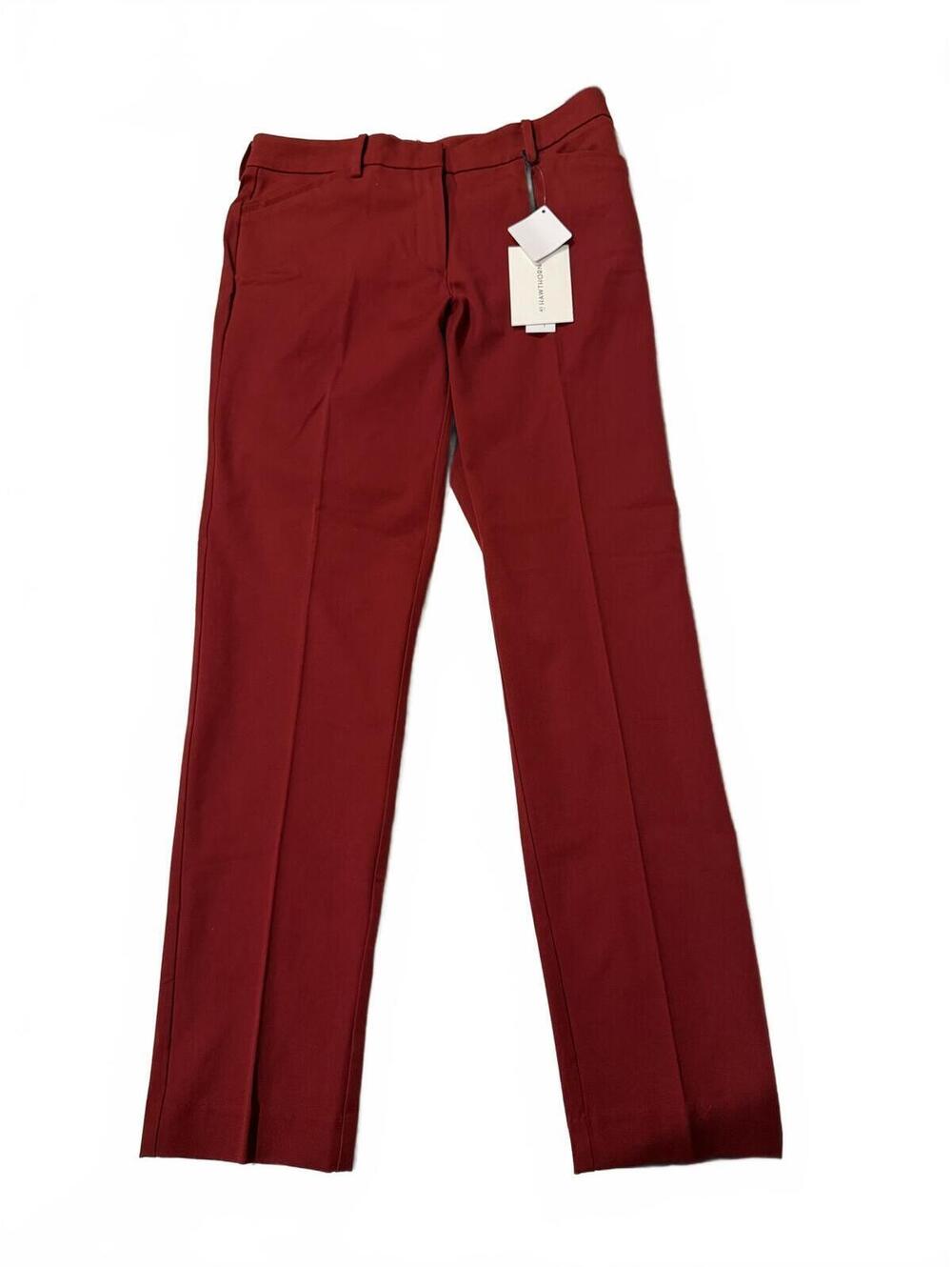 41 Hawthorn Women's Adjustable Hem Mid Rise Pants Merlot Red size 10 Work